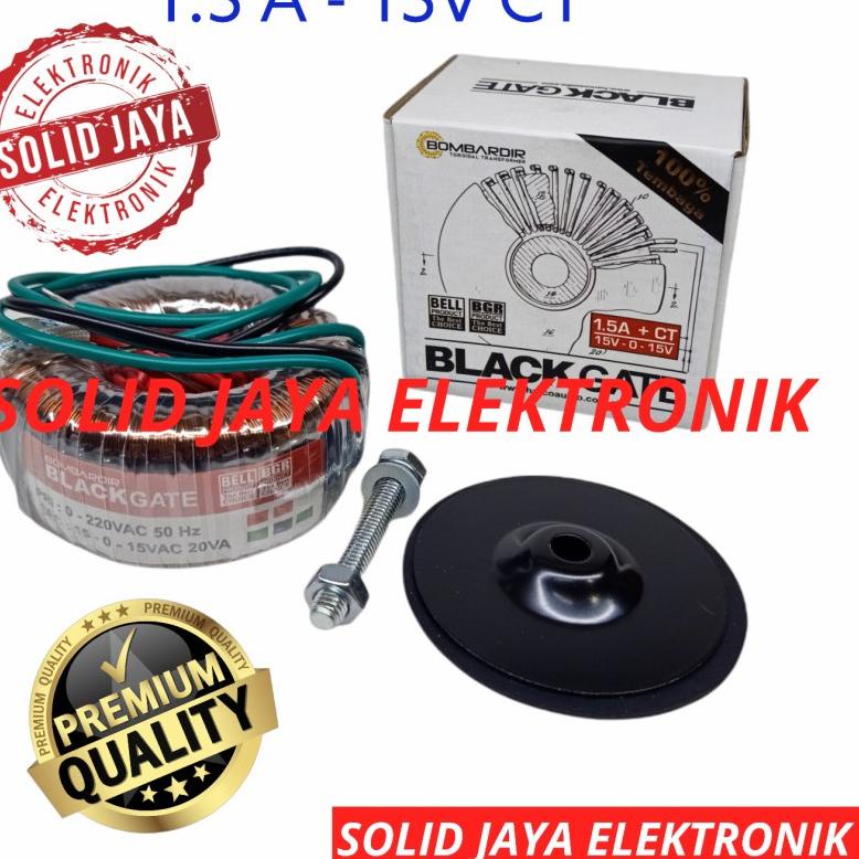 ➺ TRAFO BLACKGATE TOROID 1,5A 15V CT BOMBARDIR BLACKGATE TRAVO DONUT 1.5A 15 V CT 15 VOLT V TRAVO TO