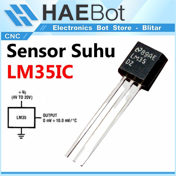 [HAEBOT] IC LM35 LM35DZ Sensor Suhu Module 3 Pin 5V Arduino LM35DT Pengukur Termometer Integrated Circuit TO 92 Linear