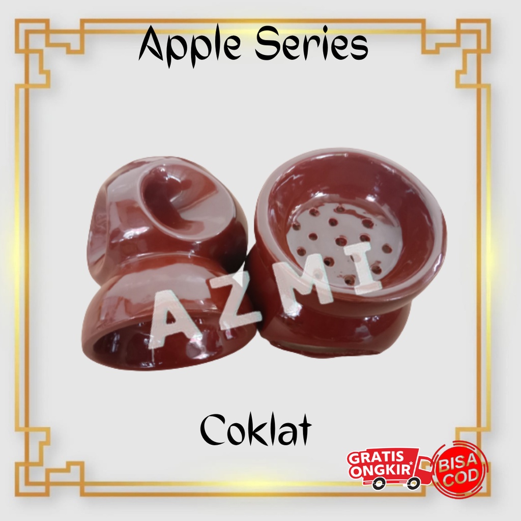 Tempat Bakaran Dupa Kramik Buhur Wadah gaharu Bukhur Prapen Keramik Motif Apple By MH Keramik