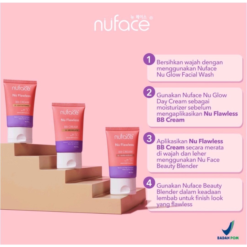 NUFACE BB CREAM PAKET NUFACE NU FLAWLESS BB CREAM 30 GRAM