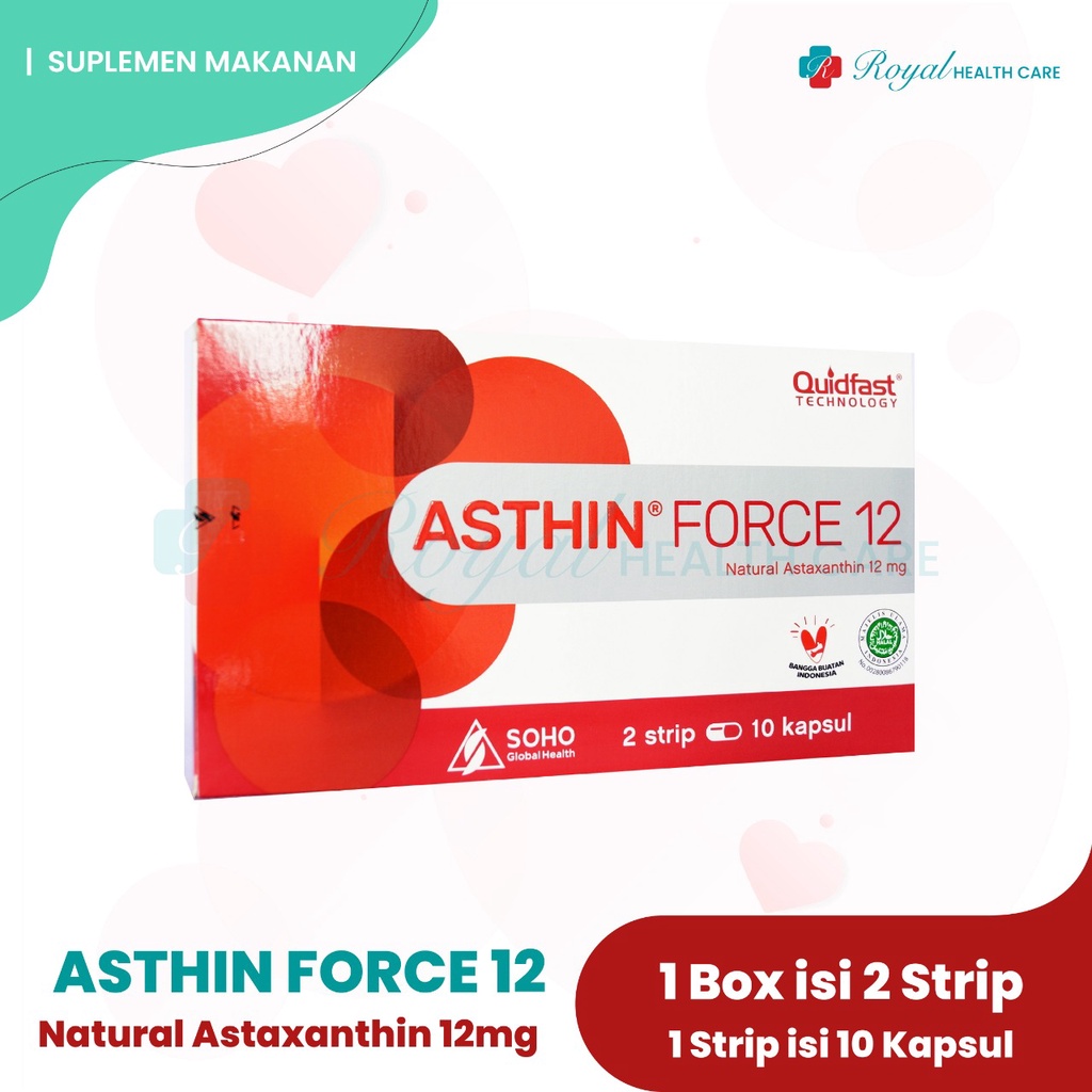ASTHIN FORCE 12 MG STRIP 10 KAPSUL Antioksidan Dan Menjaga Daya Tahan Tubuh