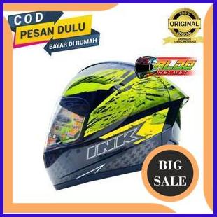 accessories helm INK cl max motif #7 BLACK YELLOW FLUO / helm full face ori sni 140ZZ3