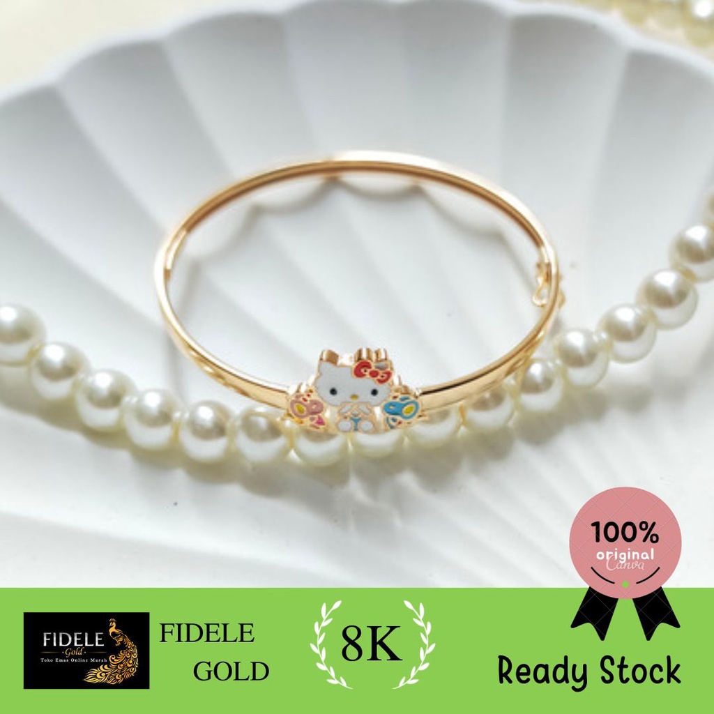 Gelang sanrio bayi anak little twin star emas asli lisensi UBS Hello Kitty Fashion Anak