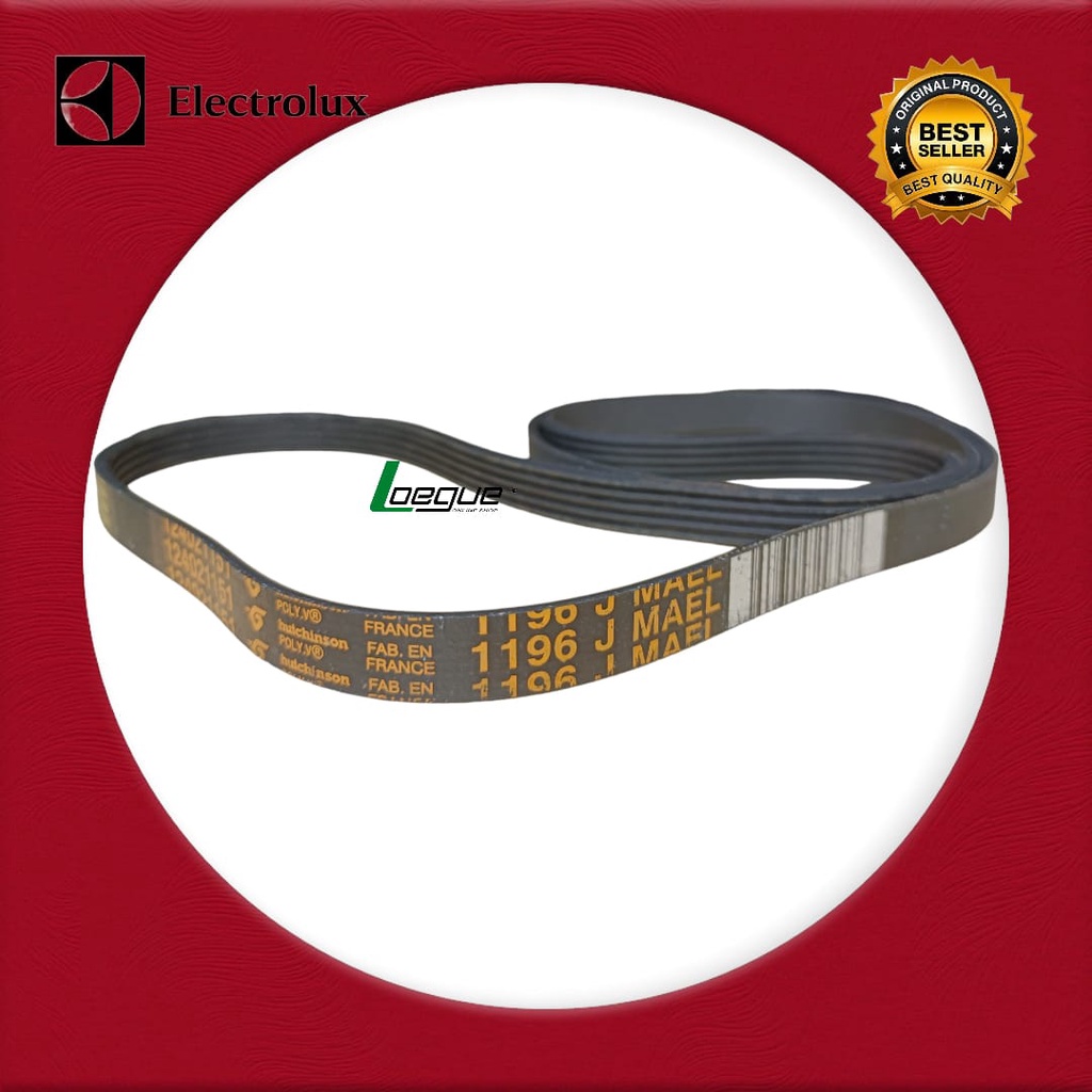 ORIGINAL Van Bel Karet Fan Belt 1196 Mesin Cuci Satu Tabung Pintu Depan Front Loading Electrolux