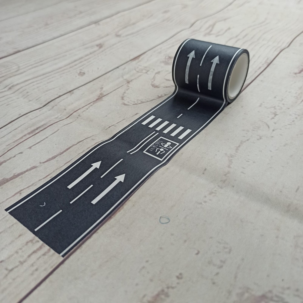 R3S Uhome Lakban Lintasan Mainan Anak Play Tape Road Jalan Raya 48mm - Hx-6005 - Black R3WS