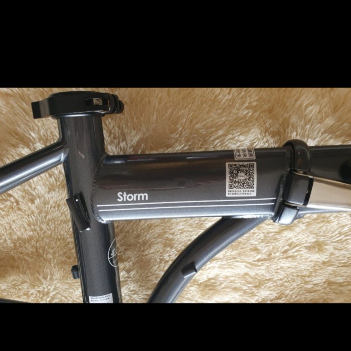 Frame Fork plus Handlepost Fnhon Storm V Brake 20 22 inch Warna ABU