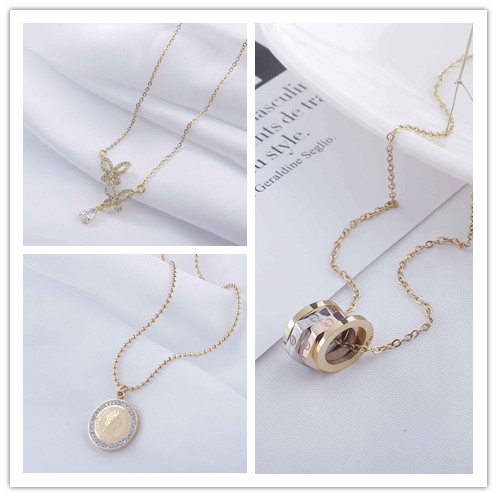 Kalung Titanium Cantik Permata Perhiasan Fashion 8748/0224/390