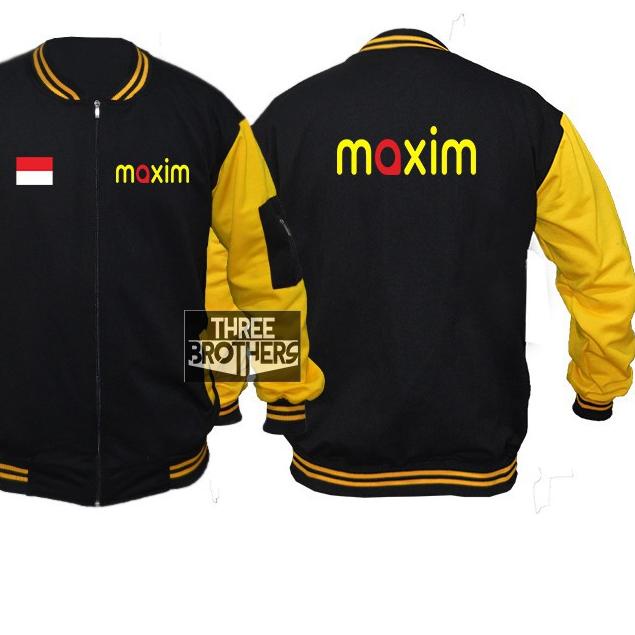 ✽ Jaket Varsity Maxim Terbaru Size M L XL - Sweater Jaket Bomber Zipper Jumbo Big Size 2XL 3XL ★