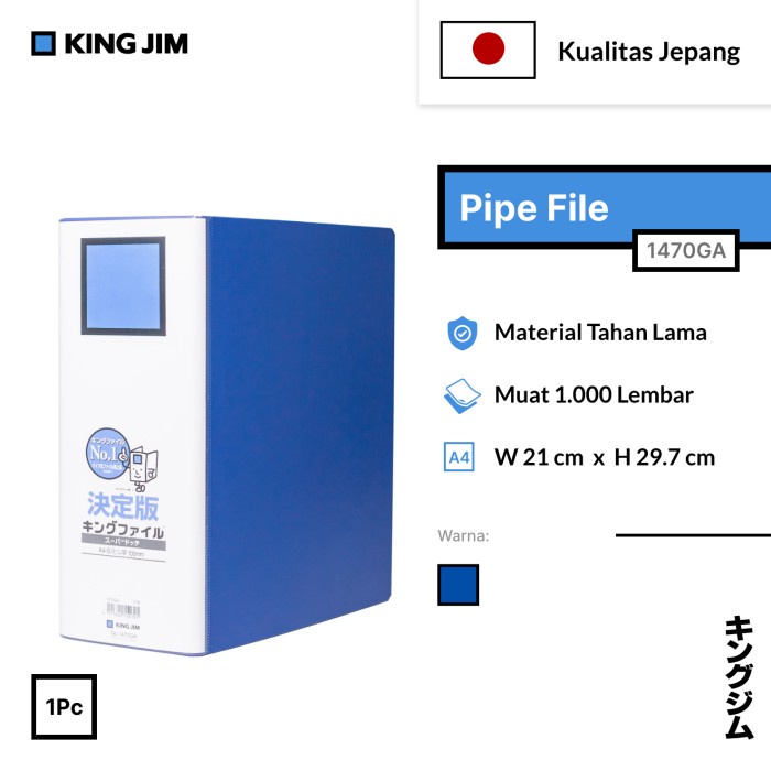 

Terlaris Ordner Binder / Pipe File A4 King Jim 1470Ga