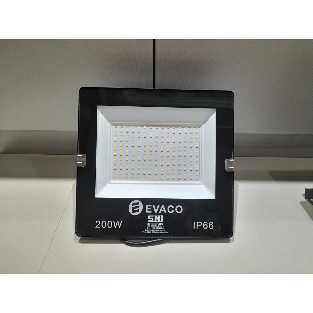 LAMPU SOROT LED /TEMBAK 100 WATT &amp; 200 WATT EVACO IP 66 OUTDOOR SNI -PUTIH