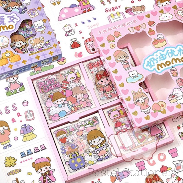 

Diary of Momo Series Flake Deco Waterproof Stickers - Stiker Lucu Satuan