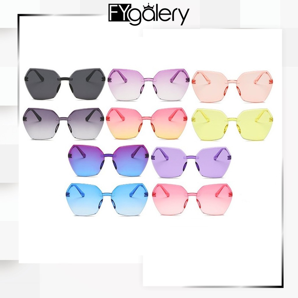 FYGALERY K601 Kacamata Gradien Wanita Kacamata Pantai Warna Warni Sunglasses Fashion Kekinian