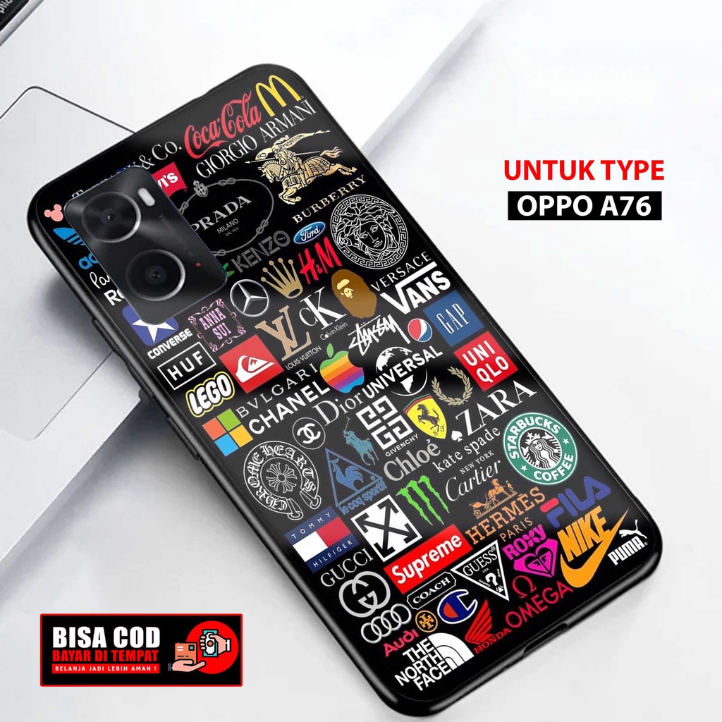Case Oppo A76 Terbaru { STKR APEL ] 2D Softcase Glass Kaca Oppo A76 (Case Hp) Oppo A76 (CASING HP) O
