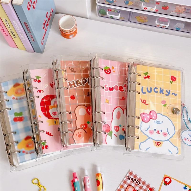 

1 Set Binder A6 Aesthetic Kawai Notebook Journal Cute Daily Planner