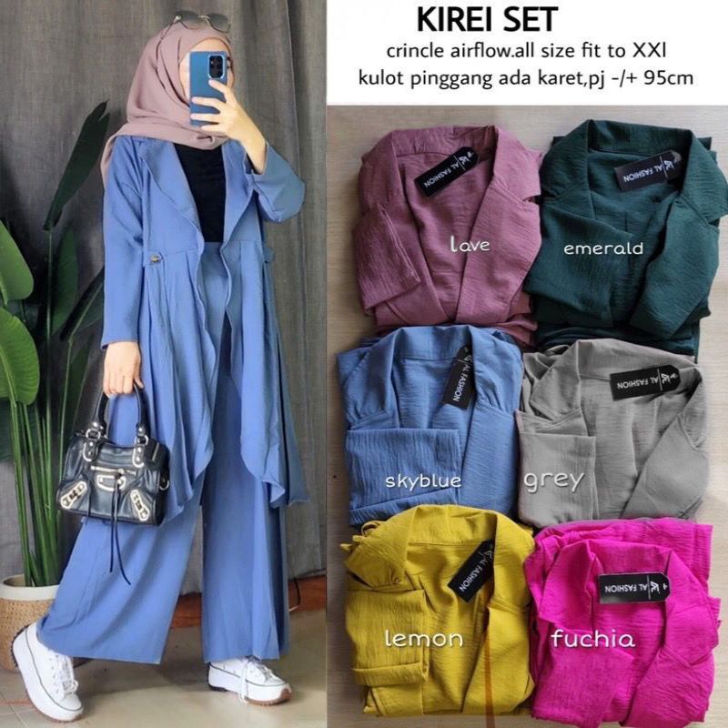 Fashion MUSLIM, baju wanita, baju stelan wanita, setelan, stelan, Baju stelan, fashion wanita, one set. Kirei Set