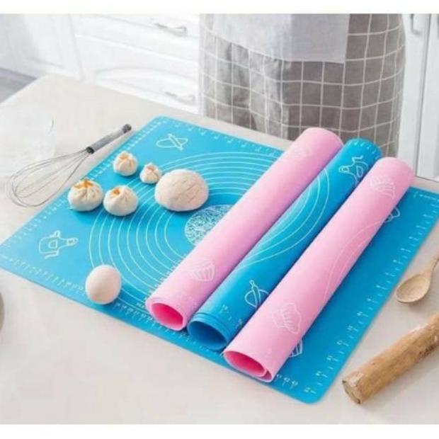 Alas Adonan Kue Roti SIlikon Anti Lengket Baking Pastry Mat Talenan