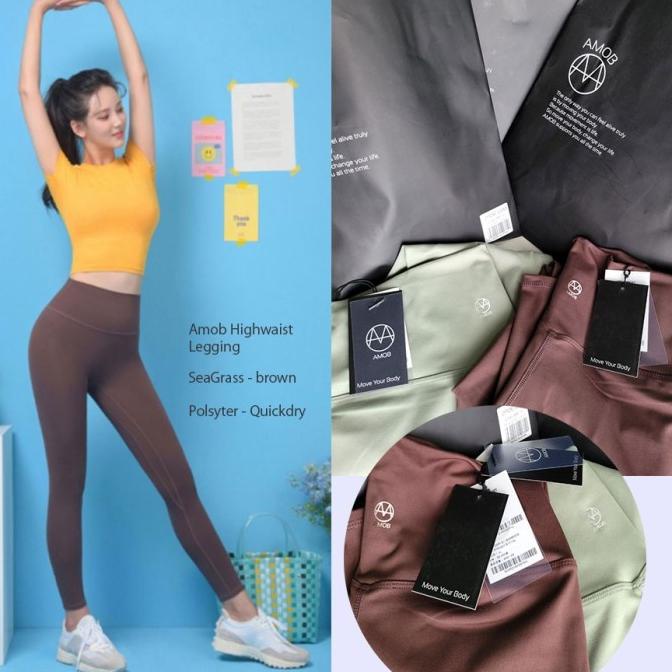 AMOB HIGHWAIST LEGGING Celana Panjang Wanita Branded