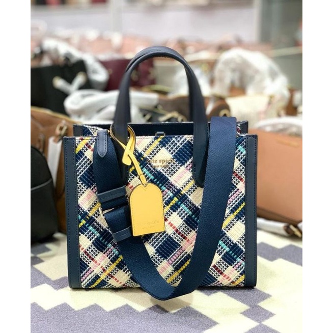 Kate spade manhattan tweed small tote parchment multi