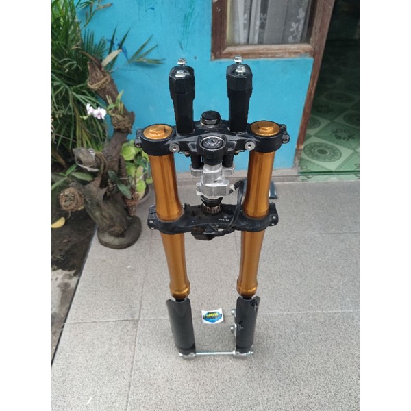 SHOCK SOK UPSEDOWND KAWAKASI KLX DTRACKER NEW SE GOLD COPOTAN 2022 MULUS SOK DEPAN KLX 150