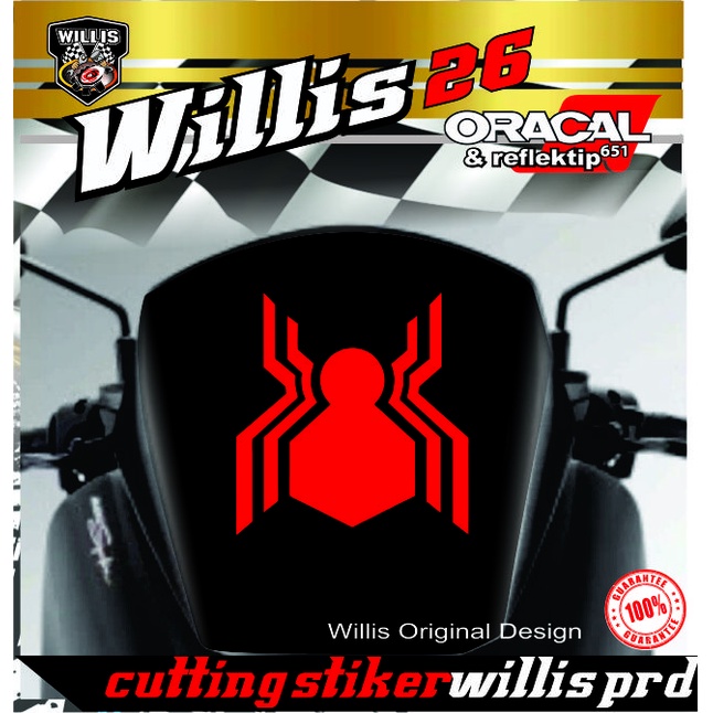 Decal Sticker Windshiel Motor Pcx 160 Nmax Spiderman Home Coming Logo Rp15.000