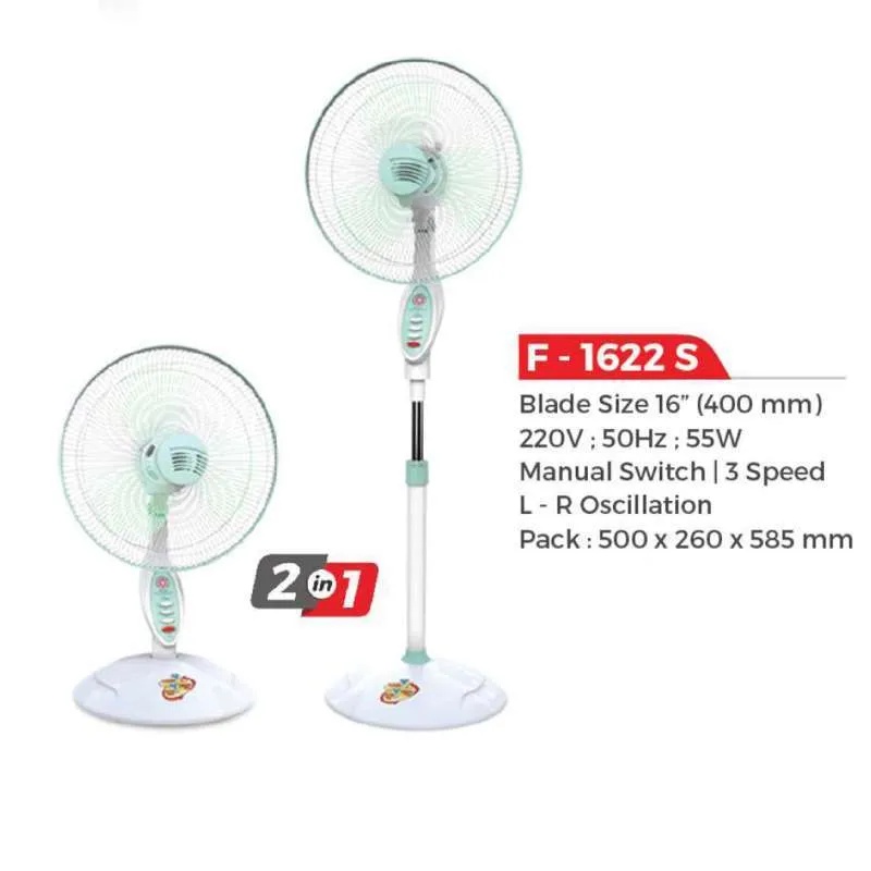 MASPION F 1622 S KIPAS ANGIN / STAND FAN 16 INC / F1622S