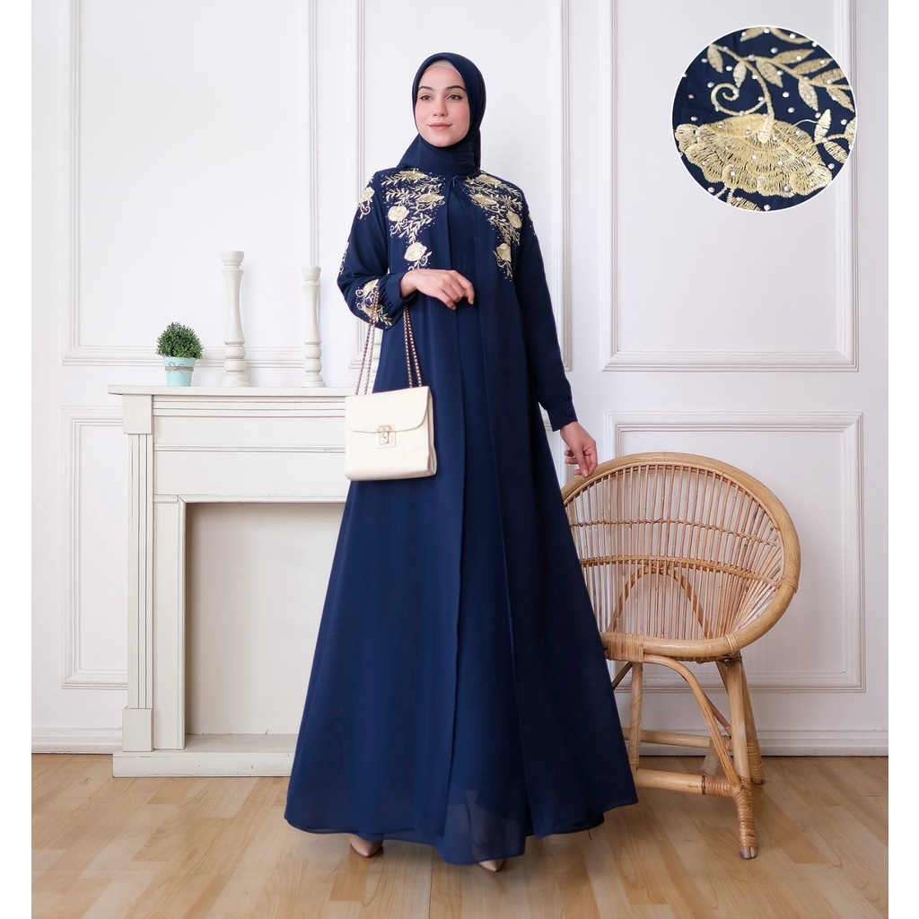 Gamis Hajrah Atiqah || Dress Muslim Wanita || Gamis Lebaran Mewah Payet Terbaru 2023 || Fashion Kekinian ~ DVN STYLE