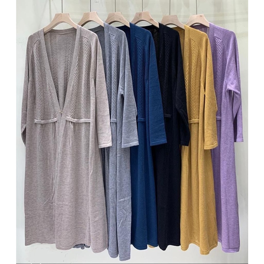 #22607 OUTER / LONG CARDIGAN RAJUT WANITA SOLEMIO