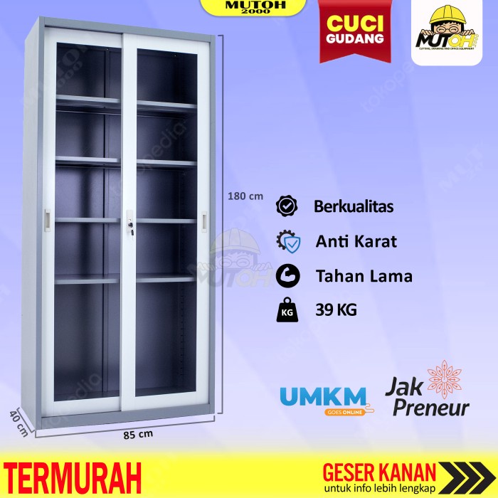 

Lemari Arsip Lemari Besi Filing Cabinet Termurah - Sliding Kaca 108 Star Seller