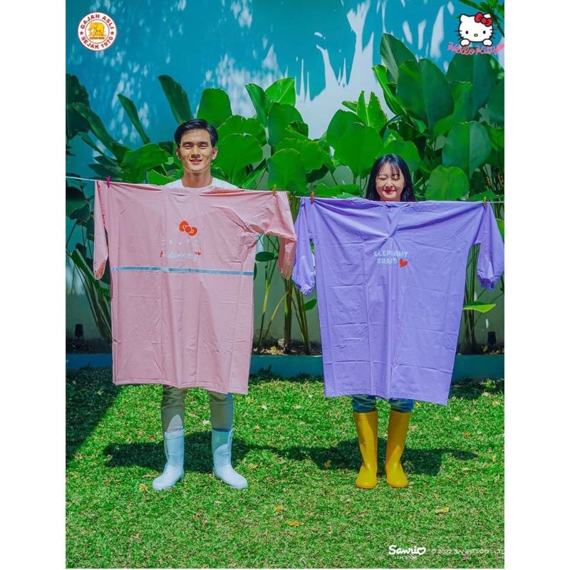 Jas hujan poncho rainsuit gudetama elephantbrand