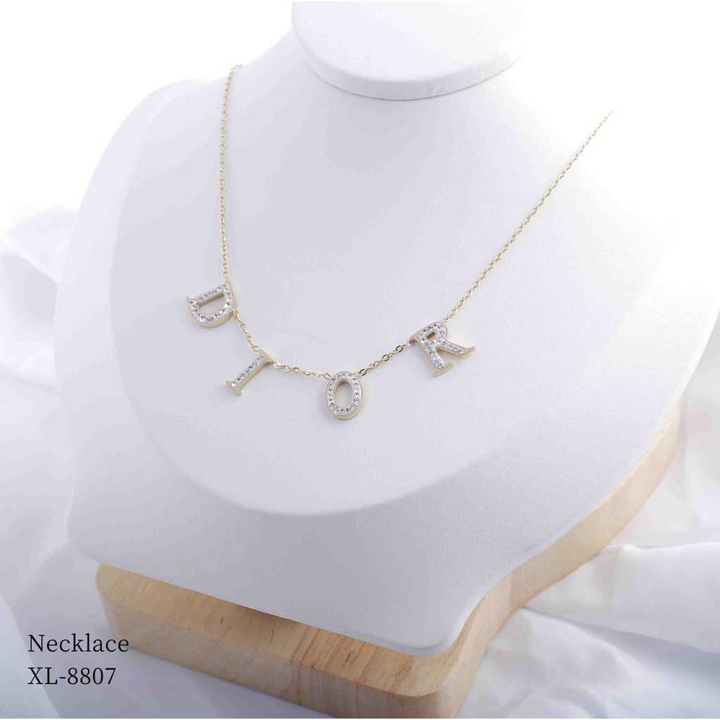 Kalung Titanium Permata Full Perhiasan Fashion 8807