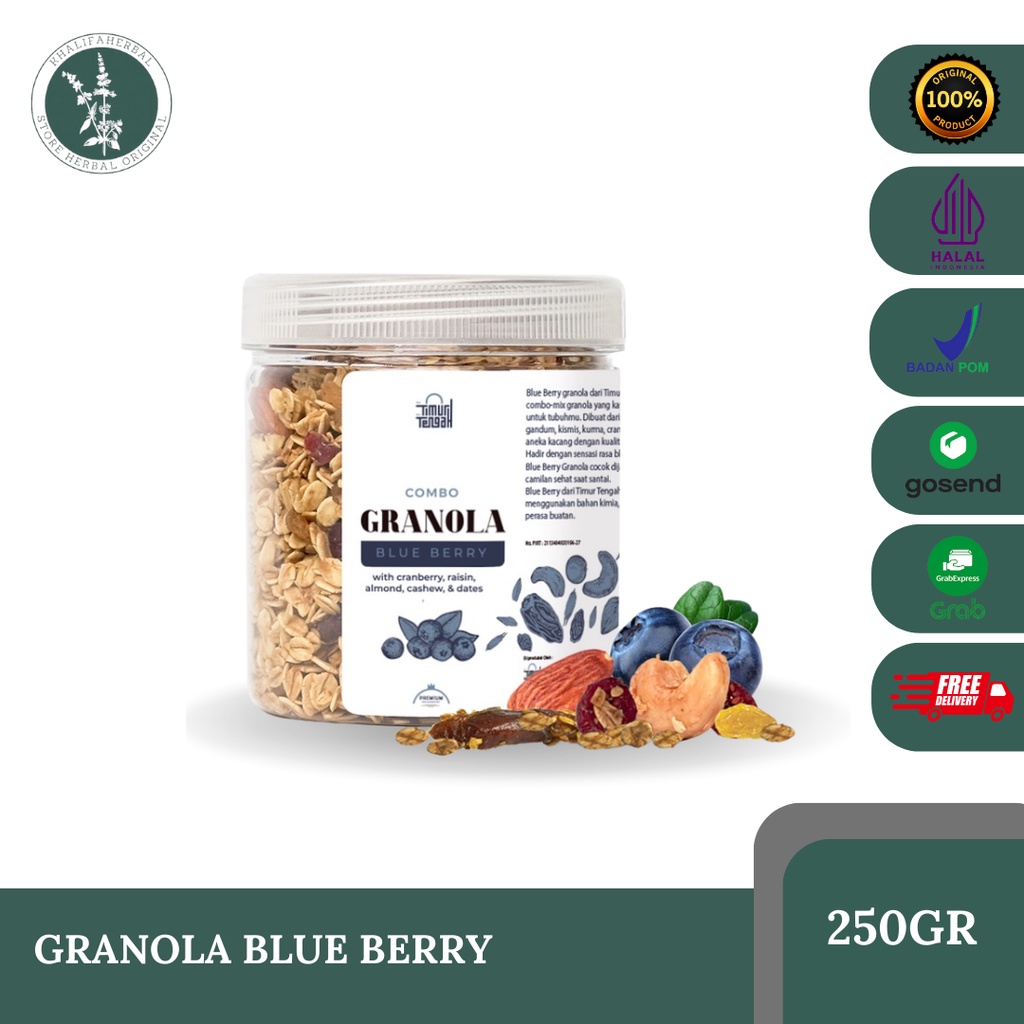

Combo Granola Honey & Blueberry - TIMUR TENGAH GRANOLA - 250gram