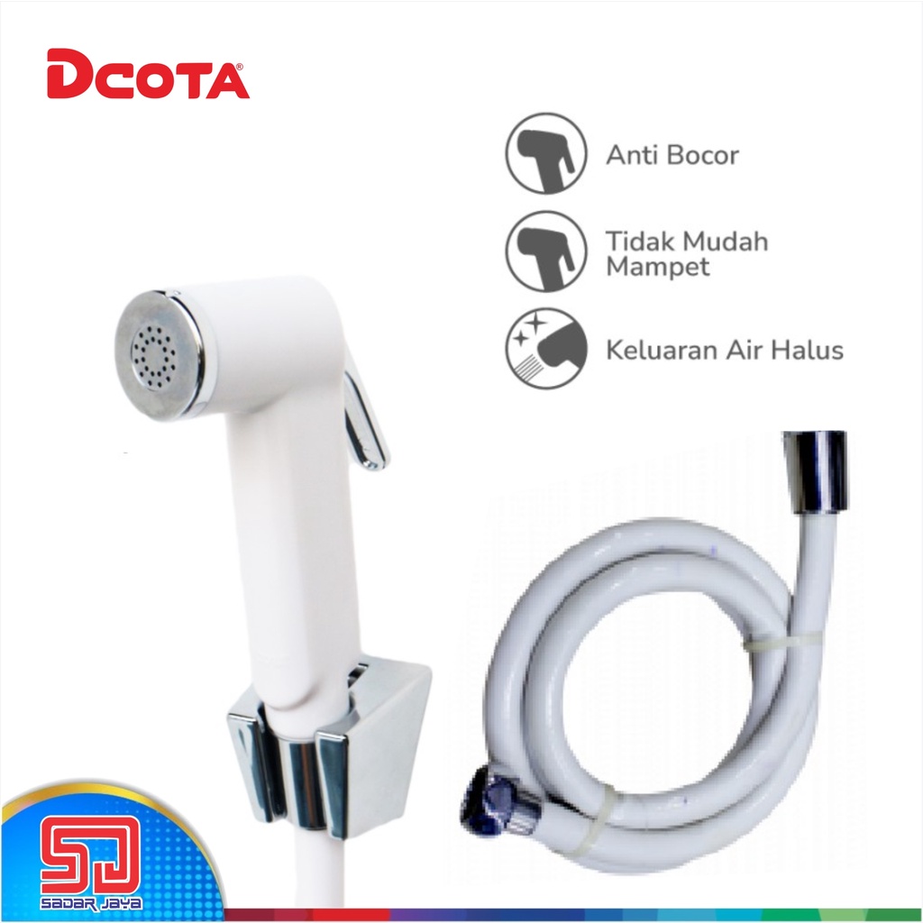 DCOTA DJS 02 white Jet Shower Toilet Semprotan Cebok Bidet Spray 1/2&quot; Shut Off