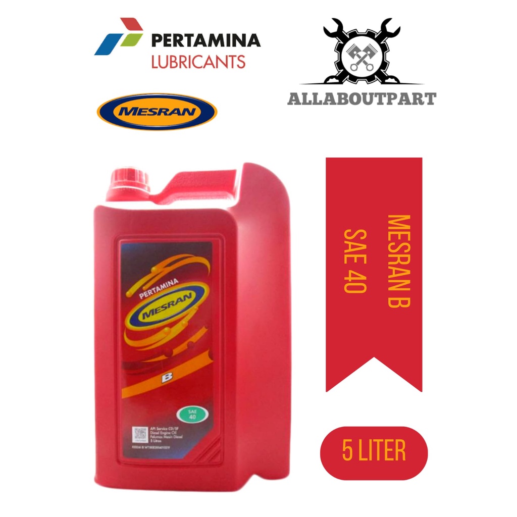 Oli Mesran B40 5 Liter Galon - Oli Pertamina / Oli Mesin Bensin / Oli Diesel / Pelumas Mesin Alat / 