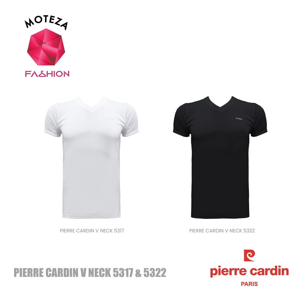 Moteza Kaos Dalam Pria V Neck - Pierre Cardin PC5317 / PC5322 - Putih Hitam