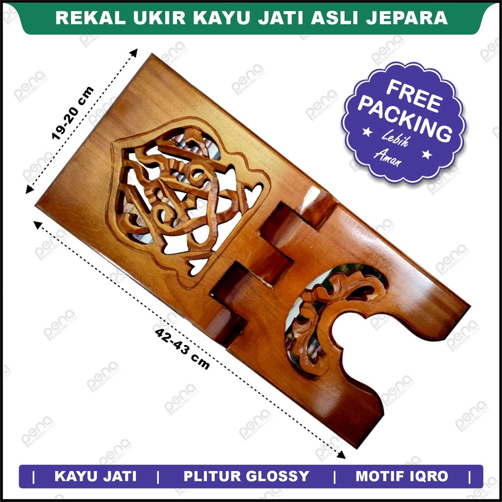 Grosir Rekal Rehal Meja Lipat Tatakan Ngaji Alqur'an Kayu Jati Ukir Premium