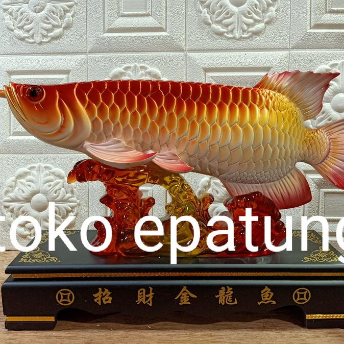 SALE patung ikan arwana / pajangan fengshui ikan arwana - 48 cm TERMURAH