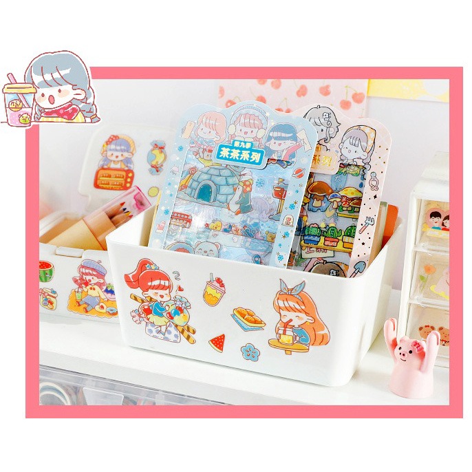 ISI 4 LEMBAR MANDOU ANIME GIRL KARTUN SERIES CUTTING STICKER DECORATIVE PACK STIKER DEKORASI JOURNAL LUCU PET TRANSPARANT UNTUK HIAS SCRAPBOOK BUKU DIARY HP HOBI JOURNALING DLL @banyak