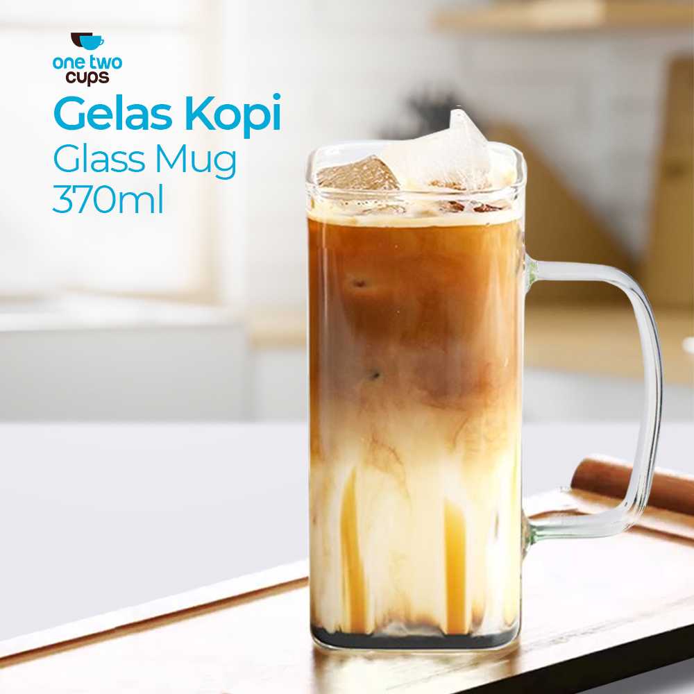 (BISA COD) FTIHSHP  Gelas Cangkir Kopi Glass Coffee Mug 370 ml - CL001