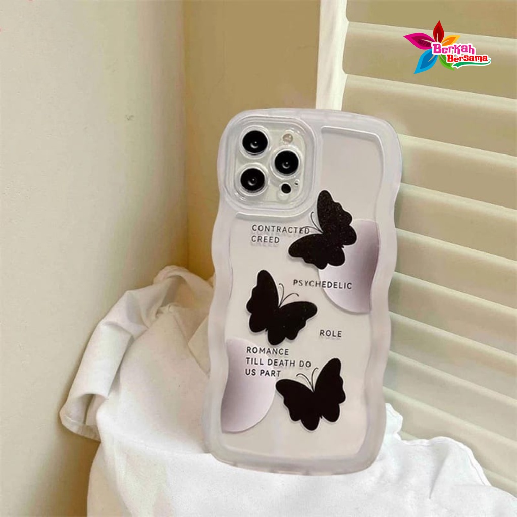 SS144 SOFTCASE SILIKON MOTIF KUPU KUPU HITAM FOR IPHONE 7 8 7+ 8+ X XS MAX XR 11 12 13 14 PRO MAX BB7787