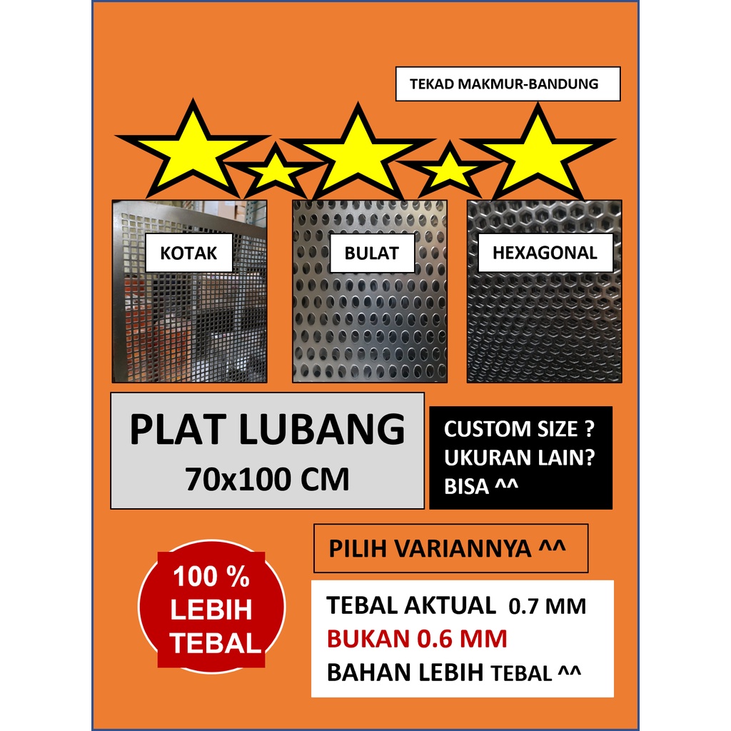 Plat 70x100 - Plat Besi Ram Speaker -  Ram Grill Plat Lubang