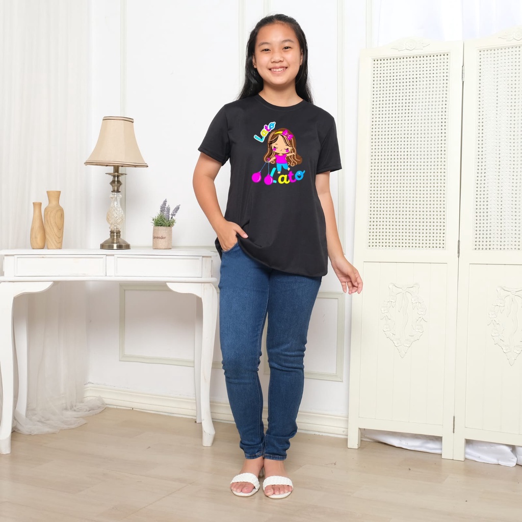 Kaos Casual Anak Perempuan Lato Lato Princess USIA 10-15 TAHUN