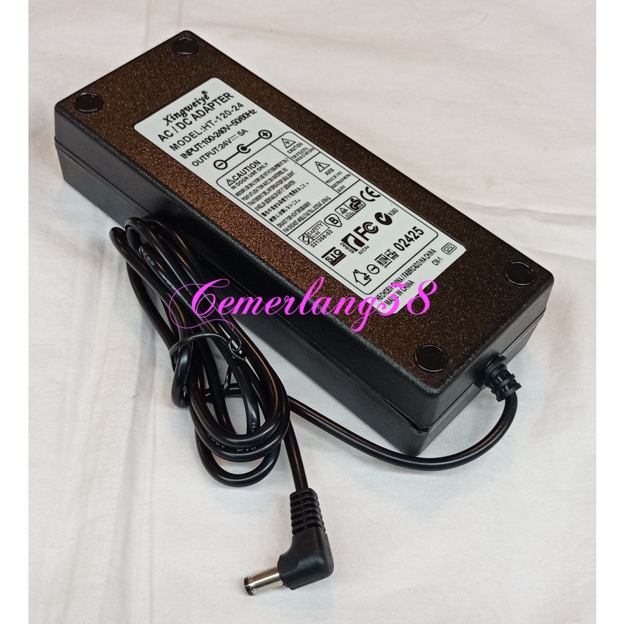 Adaptor 24V 5A + Kabel Power Adaptor Power Supply DC 24 Volt 5 Ampere - 115 cm