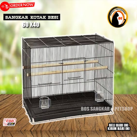 Sangkar Kotak Umbaran Burung, Sangkar Besi, Sangkar Lovebird, Sangkar Umbaran 60x40x40