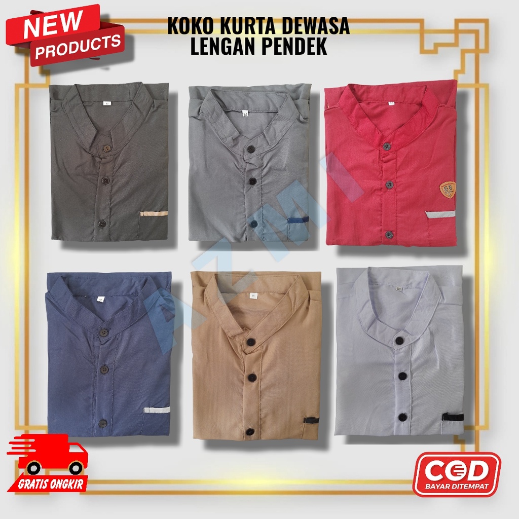 Koko Kurta Lengan Pendek Katun Adem Tebal Size L Termurah