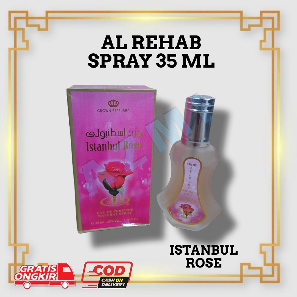 Parfum Al Rehab Spray Istanbul Rose 35ml, Original Jeddah