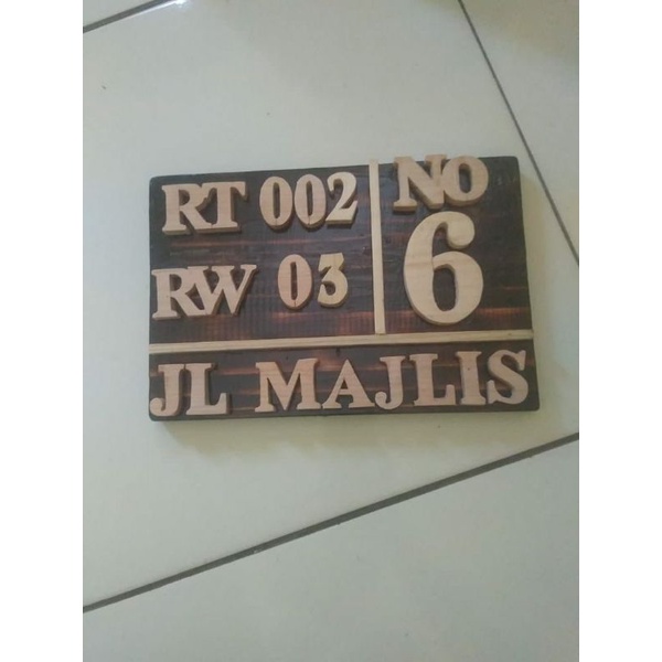 Papan Alamat Rumah Kayu Tulisan Timbul Nomor Rumah Kayu Nomor Rumah Custom Papan Gantungan