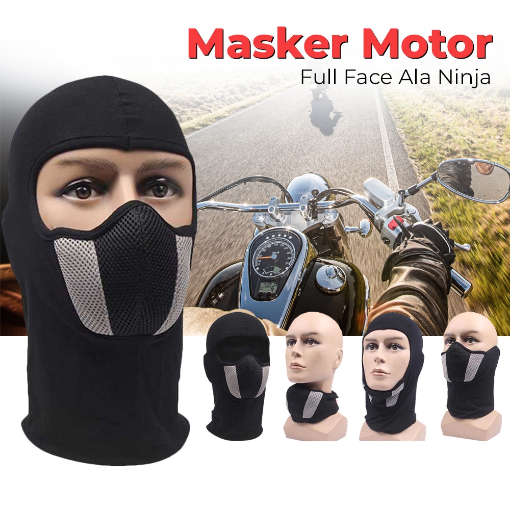 Masker mask Motor Full Face buff tutup full muka Ala Ninja murah