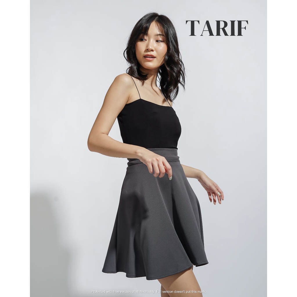 Celia Basic Midi Flare Skirt - By Tarif Rok Payung Lebar Selutut - Rok High Waist - (L059)