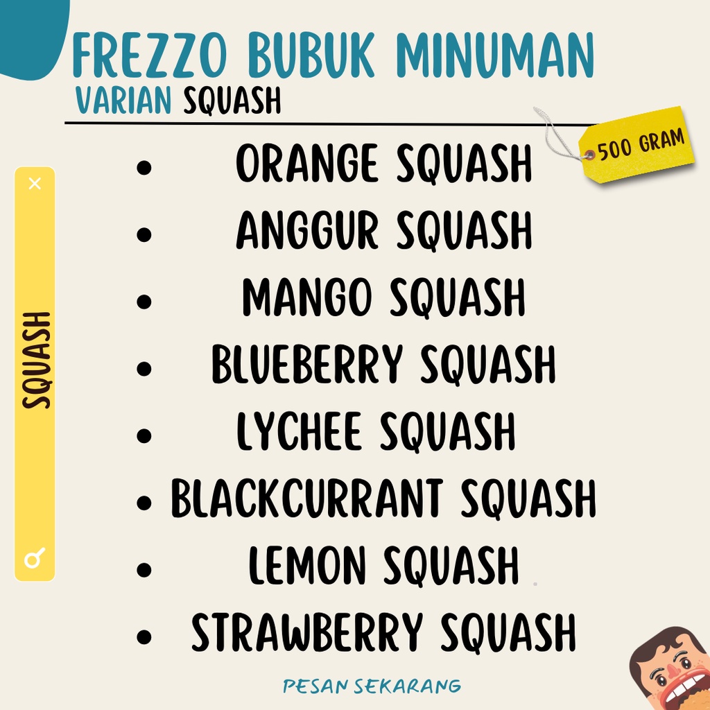 Varian SQUASH - Frezzo Bubuk Minuman Aneka Rasa Frezzo Bubble Drink 500g