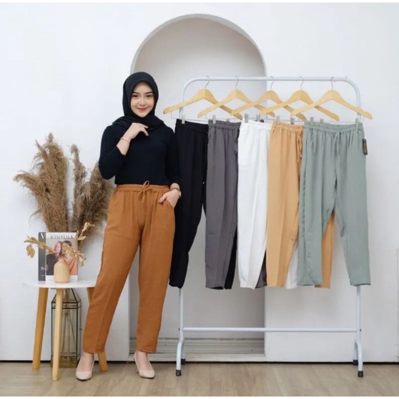 BAGGY PANTS CRINGKLE AIRFLOW / CELANA BASIC LUNA CRINGKLE PREMIUM SUPER JUMBO